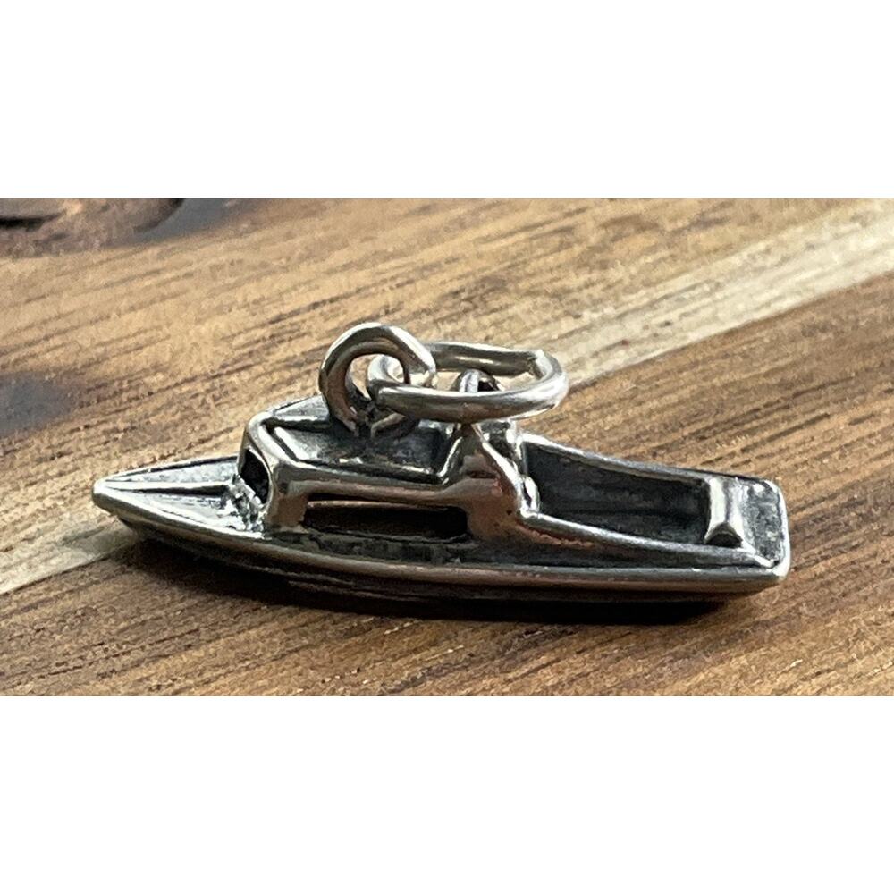Vintage Sterling Silver Speedboat Charm